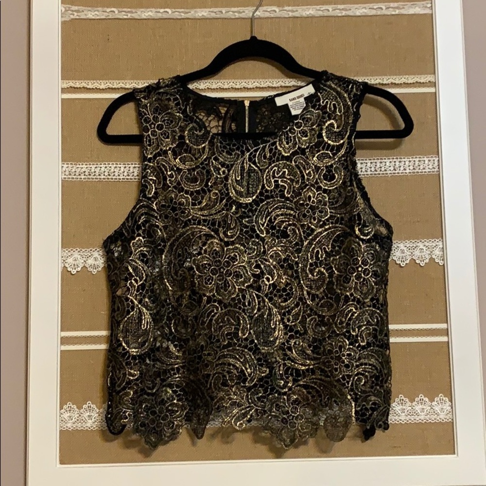 Sans souci gold/black lace top